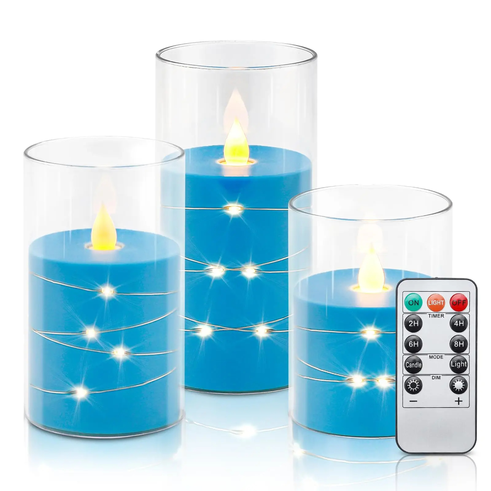 Bougies électroniques à LED pour la décoration de la maison, bandes lumineuses à LED avec télécommande, bougies en verre, fête de Noël et de mariage: changeant
