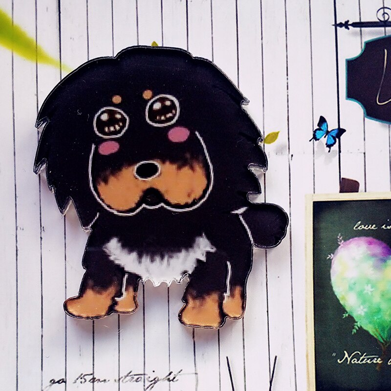 Aimant de réfrigérateur chien de compagnie 1 pièce | Décoration de maison, dessin animé, offre spéciale, autocollant magnétique tendance, en acrylique: C