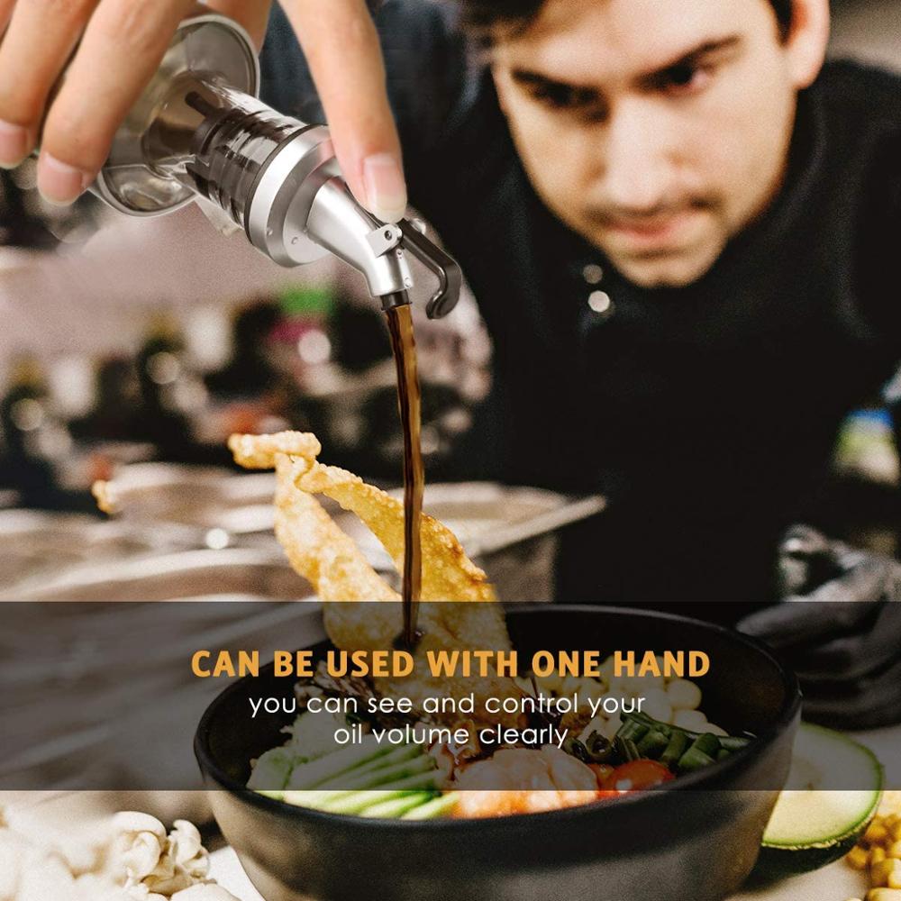 3 in 1 olivolja vinäger flaska rostfri behållare dispenser droppfri dubbla piper cruet flaska med tratt och munstycke