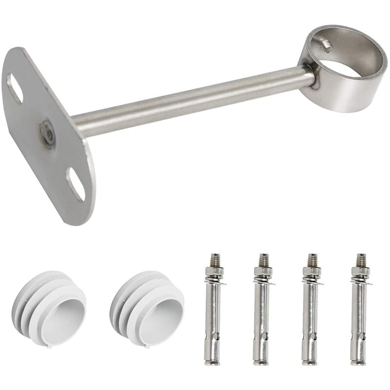 Ceiling-Mount Bracket, Wardrobe Pipe Bracket, Wardrobe Rod Lever Support Holder Pipe Flange Socket 2Pcs