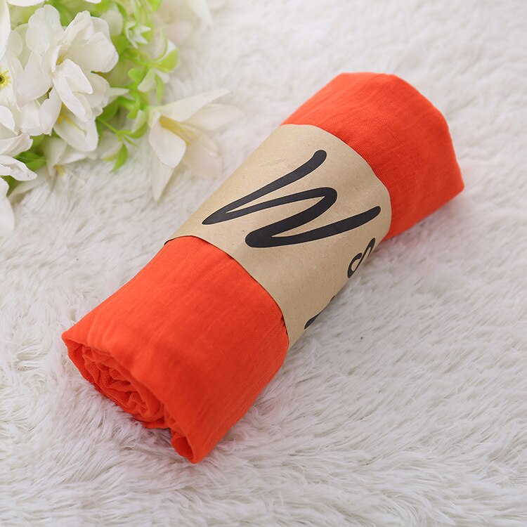 Écharpe de de Styliste pour Femme, Foulard de Créateur en Coton, Convient comme Hijab, Châle, Pashmina et Paréo de Plage, Bandana à Porter Autour du Cou, Modèle Noir pour Homme: Orange