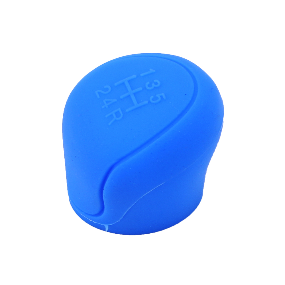 LEEPEE, collares de cambio de marchas de coche, pomo de palanca de cambios cubierta de palanca de cambios de silicona para ESCORT Ford Focus 2 3 4 MK2 MK3 MK4 MT -: Azul