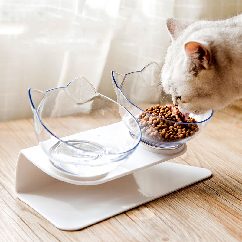 Hunde fodrer kattefoderskål skridsikre kattekatte katte dobbelt skål kæledyrsfoder og vandskåle kæledyrsforsyninger