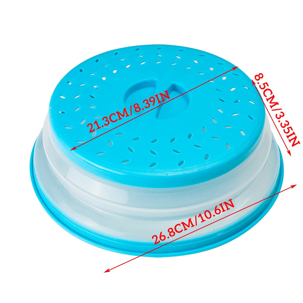 Collapsible Microwave Splash Proof Cover Food Fruits Vegetables Washing Lid Plastic Plate: 02