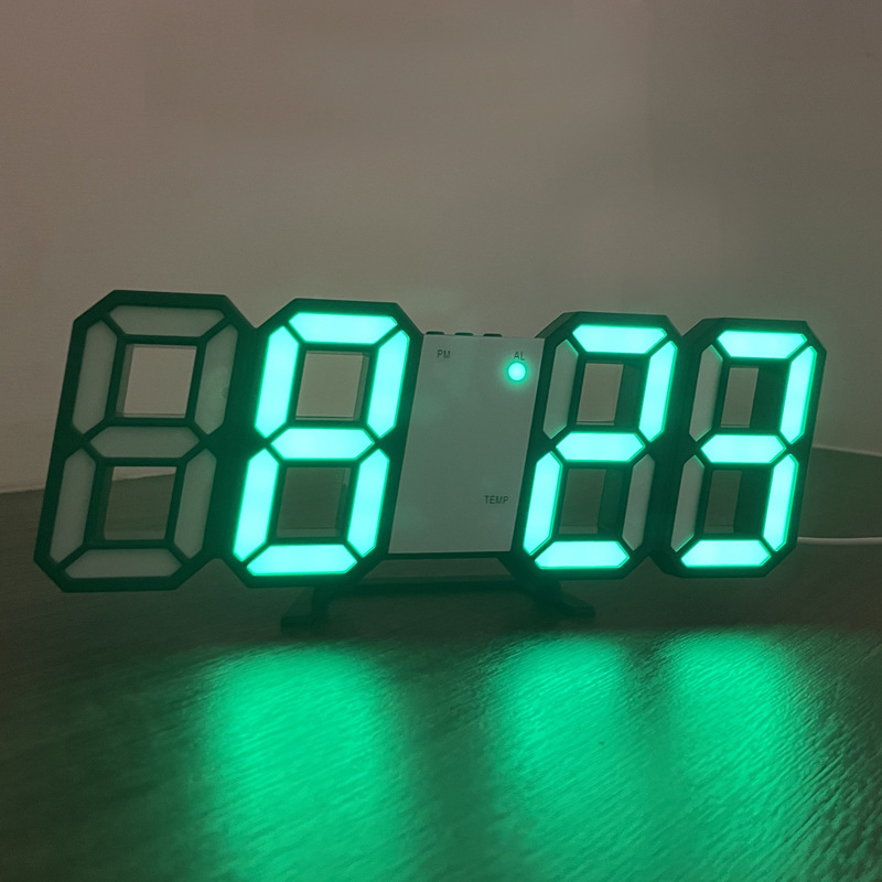 Digital Clock USB Desk Electronic Alarm Clocks Wall Mounted Intelligent Luminous with Date and Temperature Clock