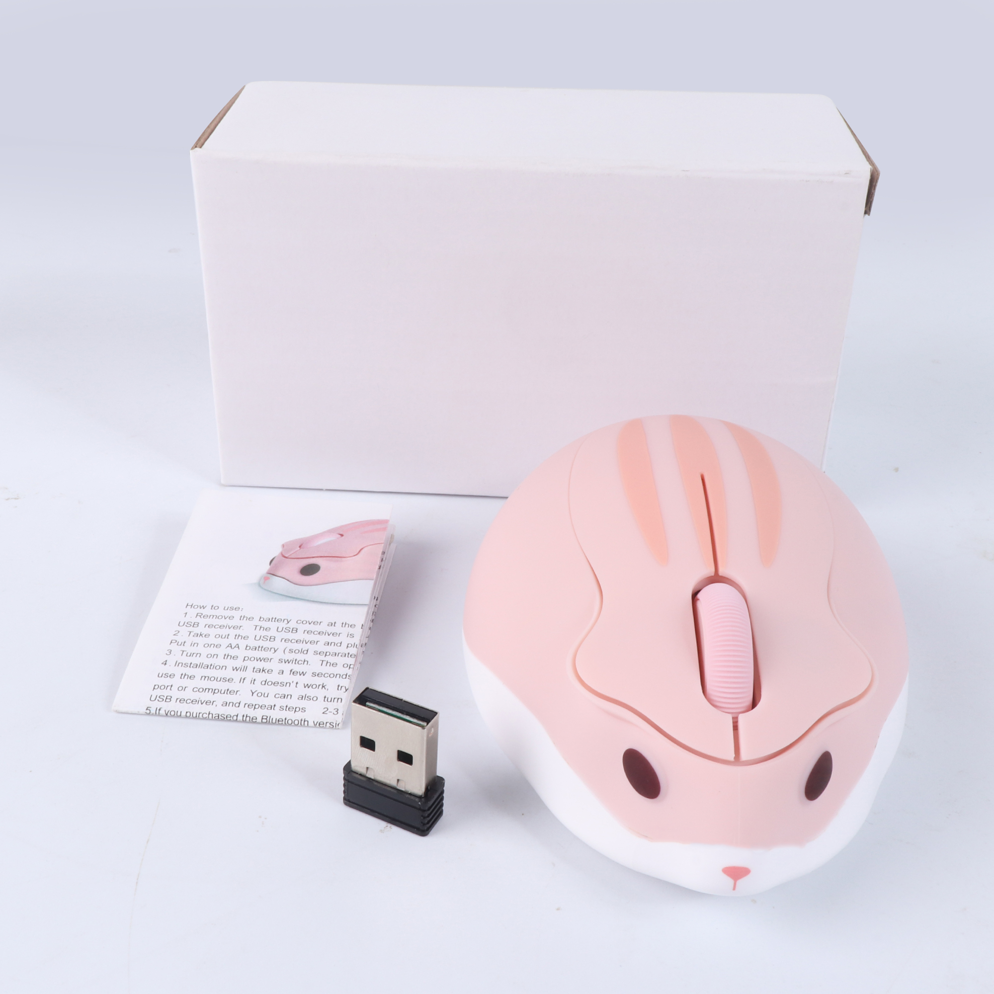 Mini mouse sem fio 3d fofo hamster 2.4g bluetooth modo duplo conectividade bateria de longa duração mudo mouse óptico usb para laptop pc