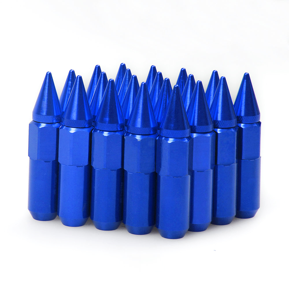 Tuercas de rueda de estilo de coche M12X1.5/M12X1.25 de aluminio con picos 60 MM, llantas de sintonizador de ruedas extendidas, Tuercas de tuercas rojas, negras, azules y doradas