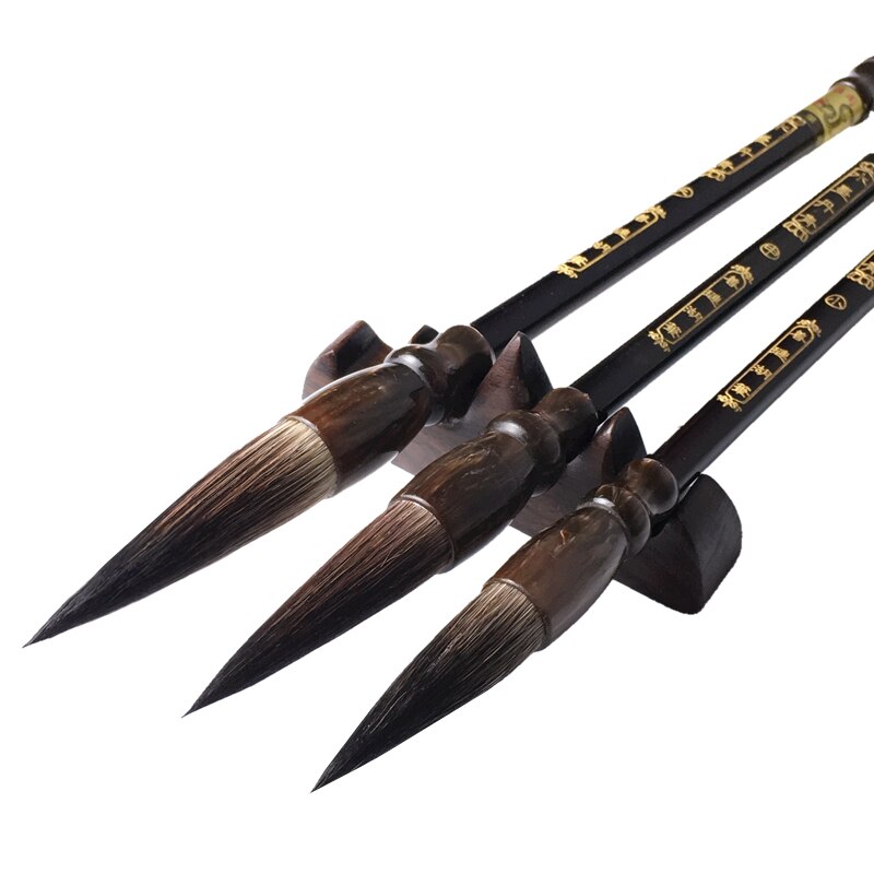 3pcs/set Chinese Calligraphy Brush Pen Set for Bear Hair Writing Brush Couplets Running Cursive Script Brush Pen Set