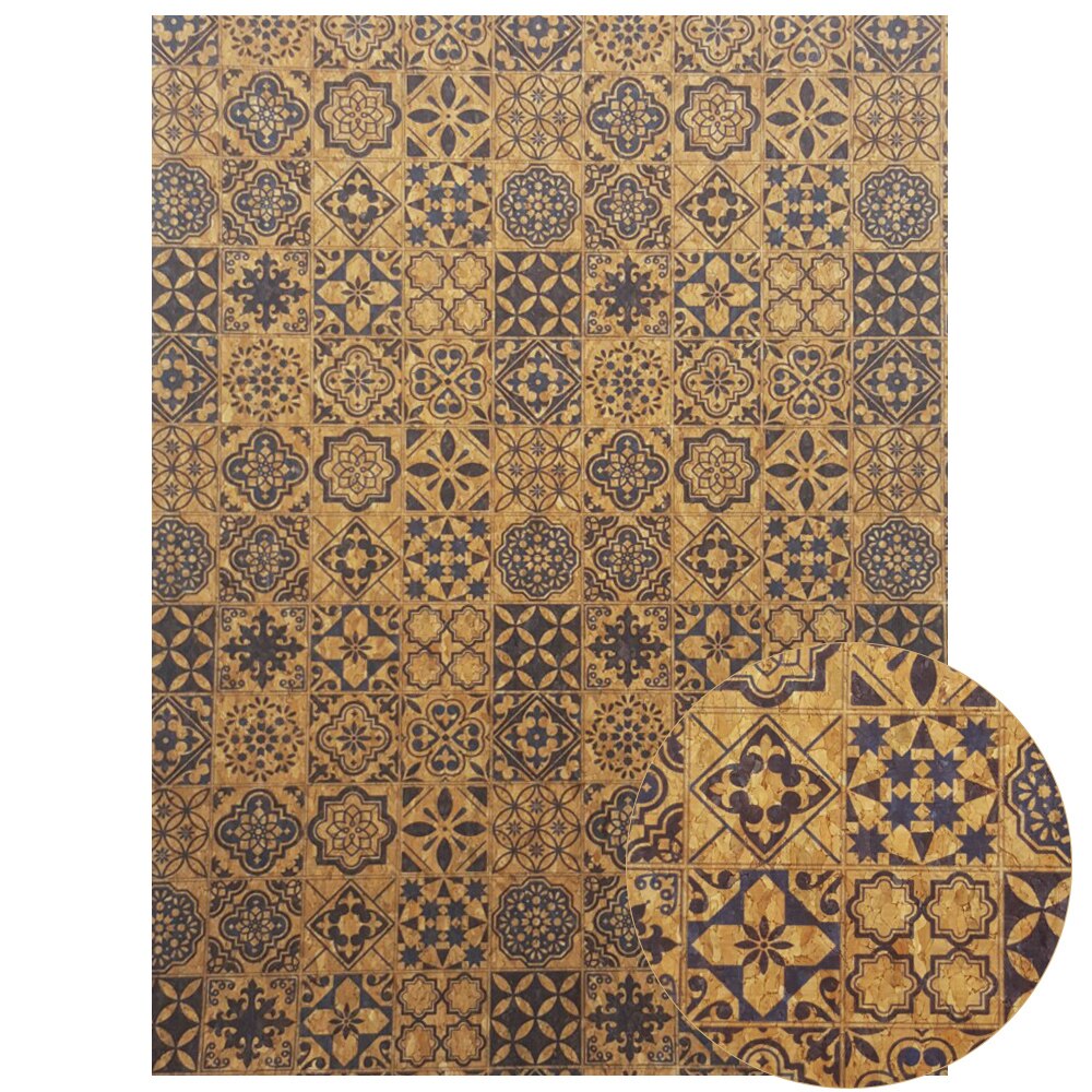 Qibu 22*30 Cm Gedrukt Zachte Kurk Stof Kleding Handtas Synthetisch Leer Diy Naaien Materialen Kledingstuk Diy Ambachten Textiel materiaal: 07