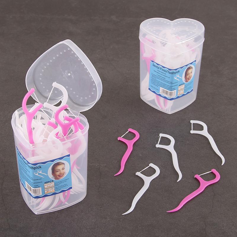 Hilo Dental Personal de 40 piezas, suministros de higiene para la salud, carrete, palillo de dientes, limpiador bucal