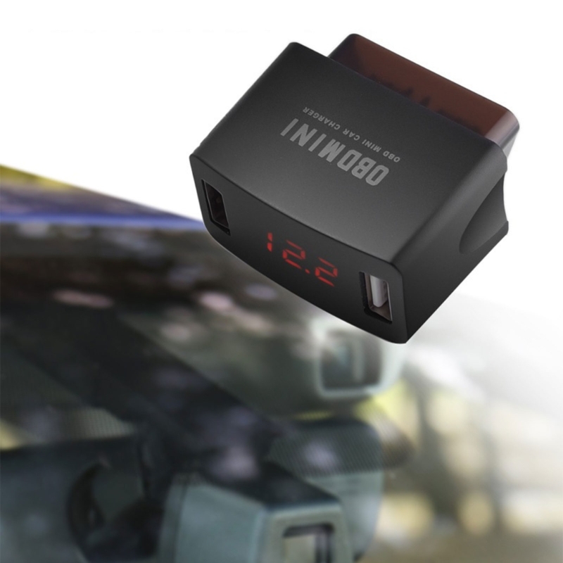 Auto obd Ladegerät mit Spannungs überwachung obd2 Ladegerät geeignet für 12V/24V Modelle Dual-Ausgang USB-Schnitts telle Schnell ladung