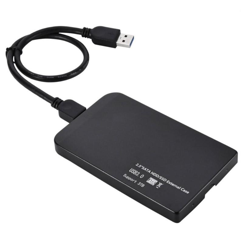 Caja de disco duro USB3.0 de 2,5 pulgadas, puerto serie SATA SSD, disco mecánico, soporte de aleación de aluminio de 3TB, carcasa de disco duro externo móvil, azul y negro