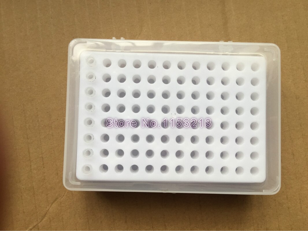Plastic pipet tips box import 96 vents voor 10ul chemische biologische laboratorium pipet tip cartridge voor 10ul Verlengd