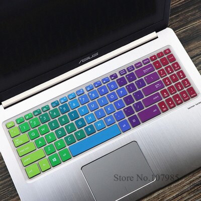 Til asus vivobook 15 n580gd n580v nx580 r560ud r560u r560 15 15.6 tommer silikone laptop tastatur cover skin protector film: Regnbue