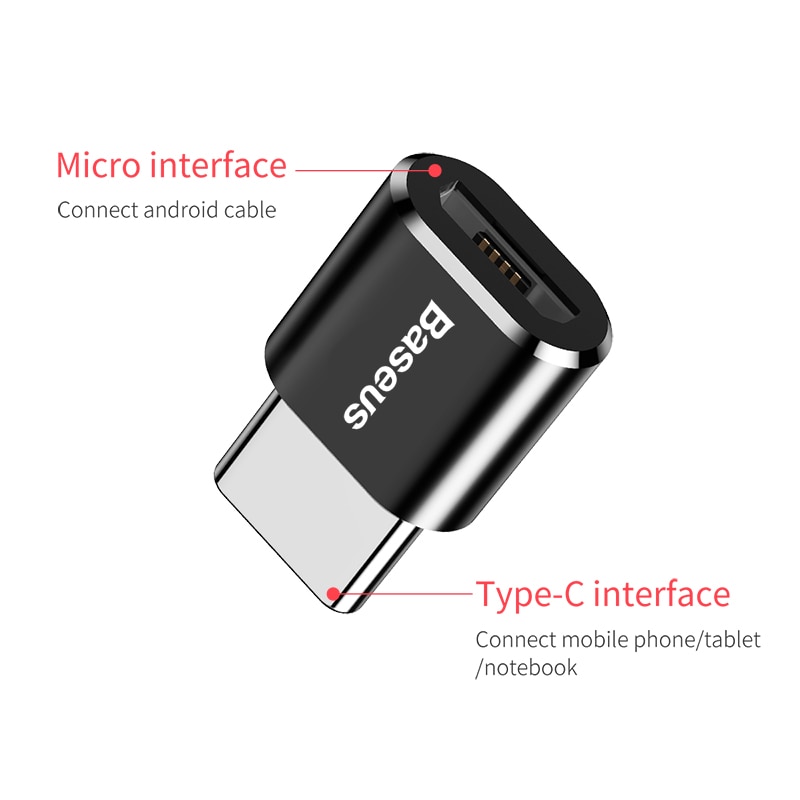 Baseus USB na typ C OTG Adapter USB USB-C męski na Micro USB type-c żeński konwerter dla Macbook Samsung S20 USBC OTG złącze