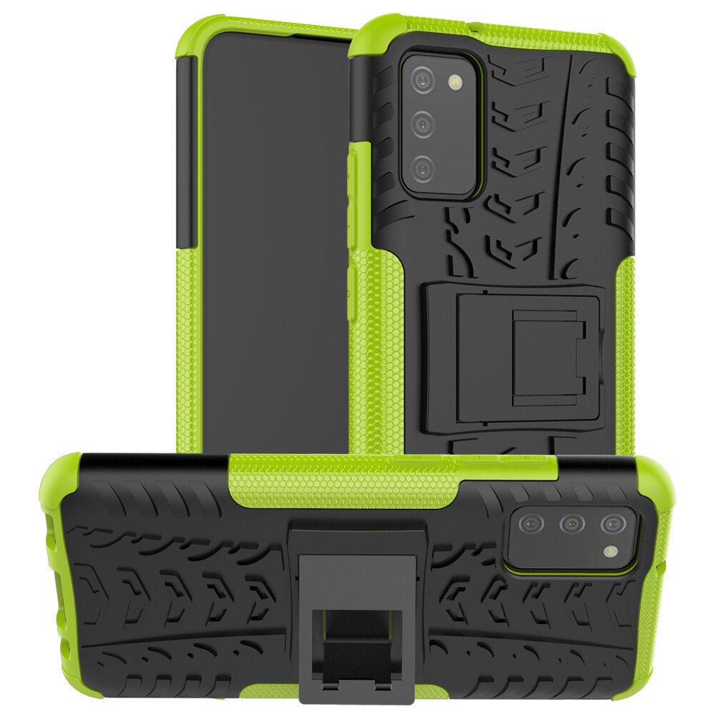 Coque rigide résistante aux chocs pour Samsung Galaxy A02s, étui de téléphone robuste, armure PC Funda Capa: Green