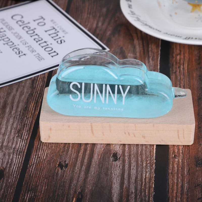 Weather Forecast Bottle Transparant Water Storm Wood Bottle Bracket Barometer Ornament Home Wedding Decor Craft