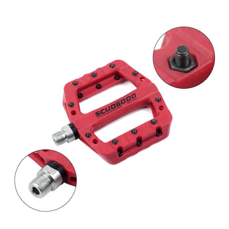 Bikein mtb pedaler nylon fiber ultralet flad pedal xc am bmx mountain road bike anti-slip fast gear big foot cykelpedaler