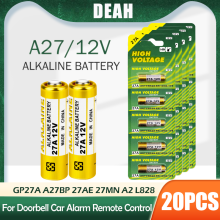 20Pcs Alkaline Batterij 12V A27 27A G27A MN27 MS27 GP27A L828 V27GA ALK27A A27BP K27A VR27 R27A Voor alarm Afstandsbediening Droge Cel