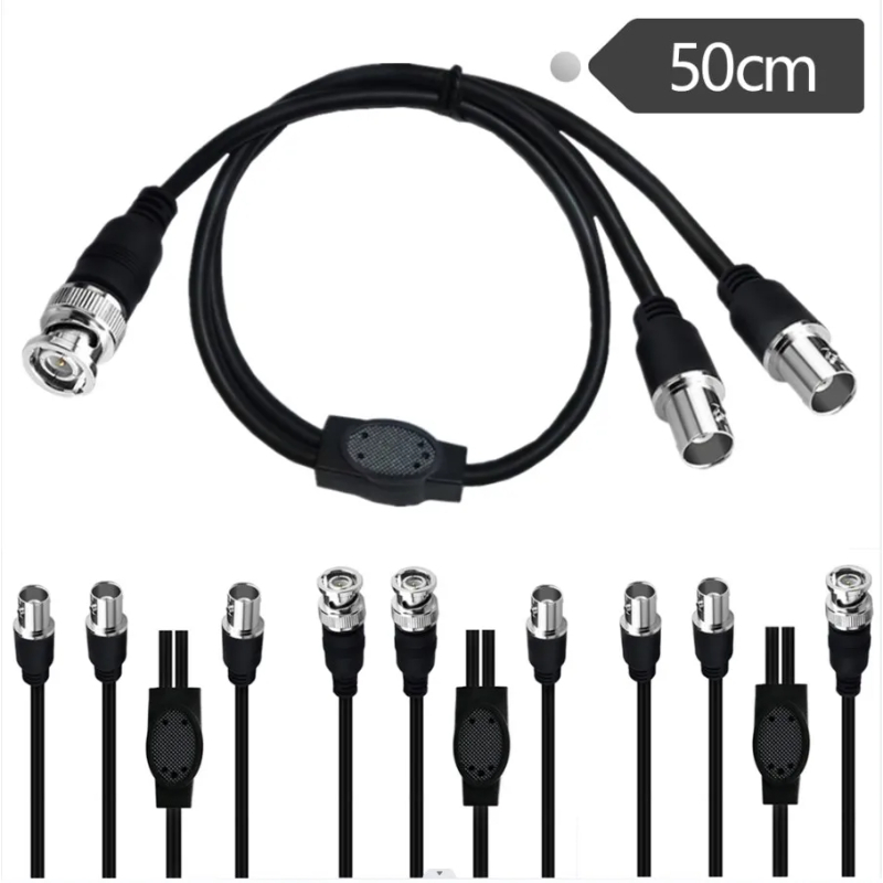 BNC Splitter Cable BNC to Dual BNC Connector Adapter Cable for Cameras and Video Equipment 0.5m