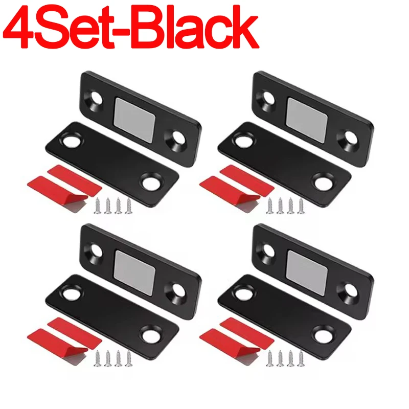 20/1Set Onzichtbare Magneten Kast Vangsten Sterke Magnetische Deurstopper Patch Lijm Meubels Lade Raam Deurdranger Klink: Zilver