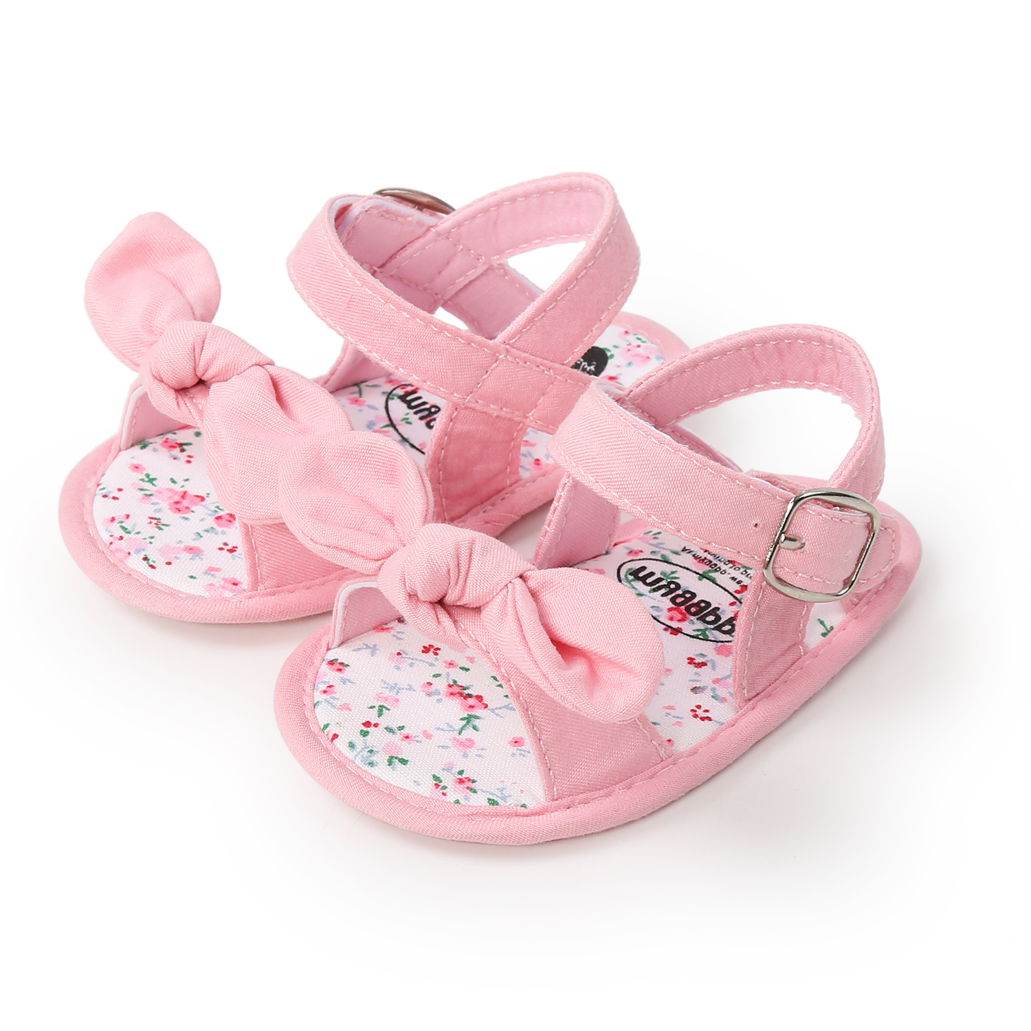 Sommerliche, rutschfeste, flache schuhe für babys, einfarbig, mit schleife, weiche sohle, sandalen für mädchen: Rosa / 13-18 monate