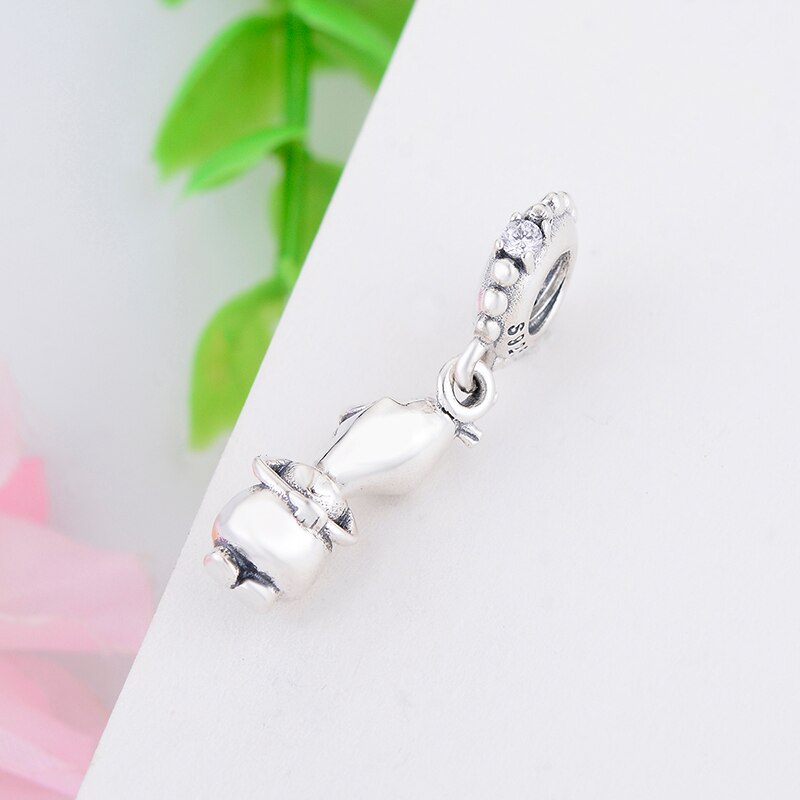 Berloque 925 Sterling Silver Duck Dangle Charm Fit Original Charms Bracelets Necklace DIY Beads Jewelry Making