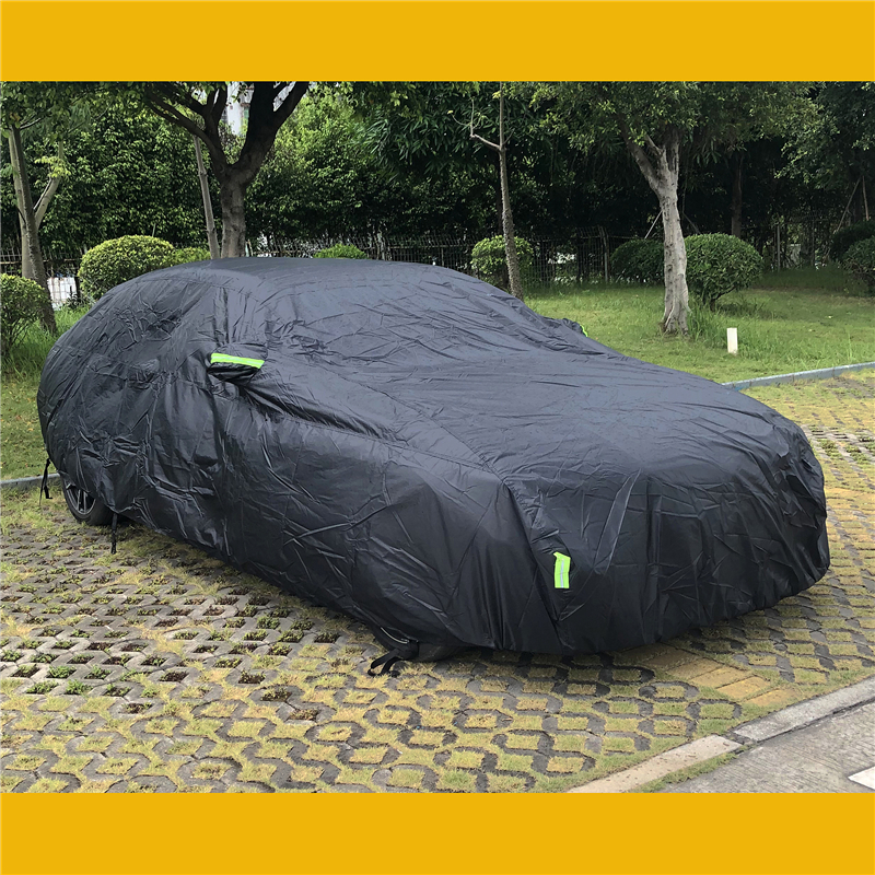 Universal SUV/Sedan Full Car Covers Outdoor Waterproof Sun Rain Snow Protection UV Car Zipper Black Car Case Cover S-XXL