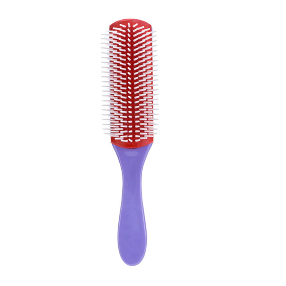 Pude børste nylon børster 9- rækker detangle distribuere produkt krøllet hår hår kam: C