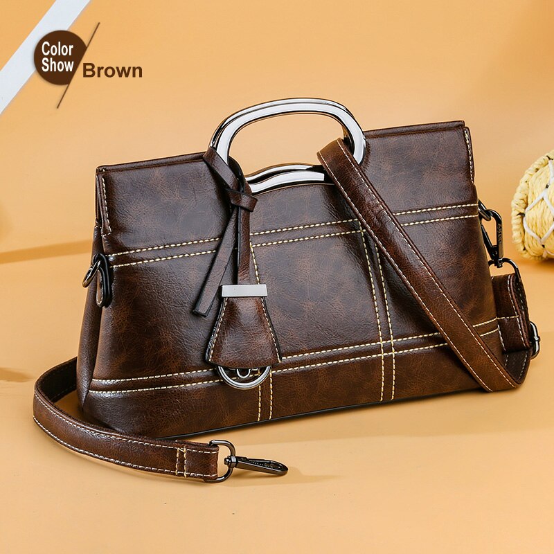 Bolsos de lujo para mujer bolsos de hombro de marrón para mujer bolso de mensajero Vintage para mujer bolso bandolera: Default Title