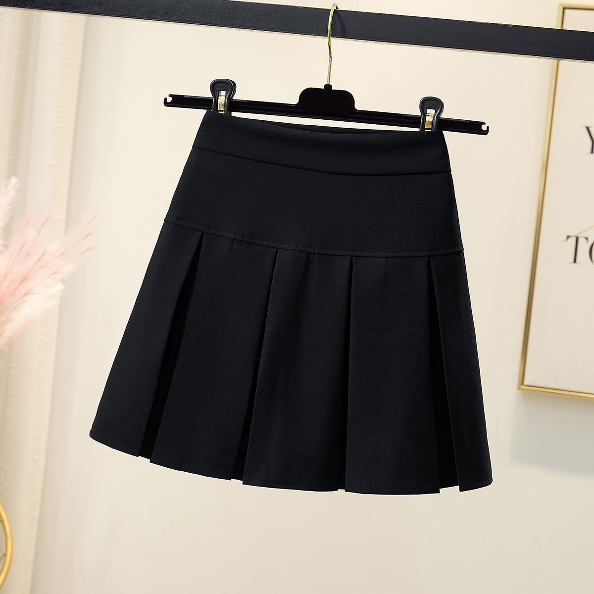 Rokken Vrouwen Effen Kleur Geplooide Studenten Dagelijks Alle-Match Retro Zonnejurk Maiden Tieners Eenvoudige Patchwork Casual Zomer Rijk Chic: black / Xl