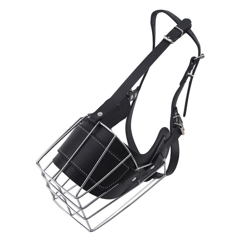 Pet Anti-Call Masker Metalen Draad Mand Hond Grote Hond Pitbull Bull Terrier Bark Muilkorf Pet Accessoires: black / XXL
