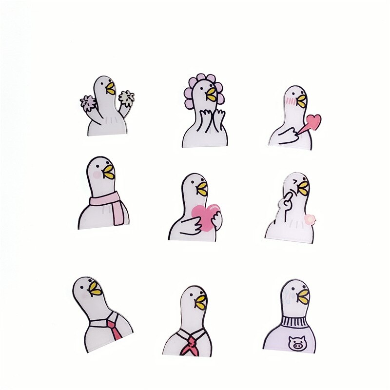 Nette Karikatur Weiße Ente Metall Emaille Brosche Persönlichkeit Modische Ente Abzeichen Stift modisch schick freundlicher Kleidung Rucksack Jewe: 13