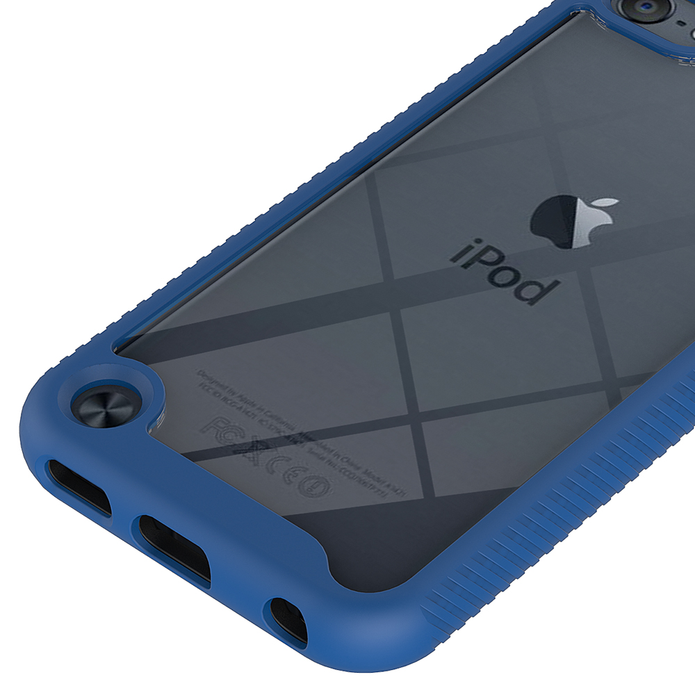 2 in 1 hybrid robust pansar stötsäkert fodral för apple ipod touch 5 6 7 mjuk tpu bumper hård pc genomskinligt skyddande bakstycke