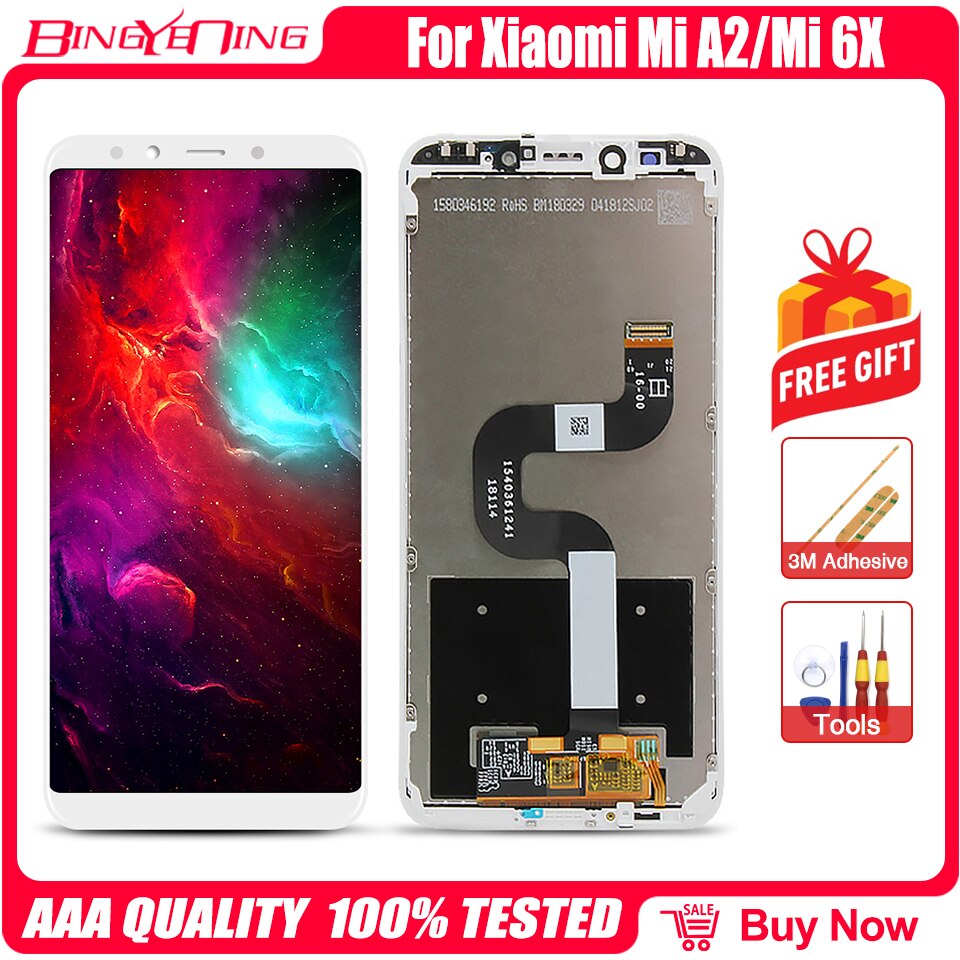 For 5.99" Original xiaomi Mi A2 LCD Screen Display Touch Panel Digitizer For Mi 6X A2 LCD Display Digitizer Replacement Parts