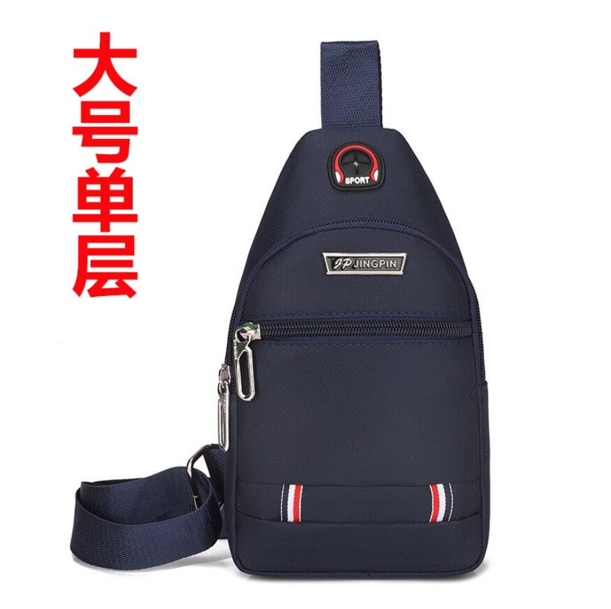 Mannlig usb-lading skulder crossbody-vesker herre anti-tyveri brystveske gymtilbehør sport reisepakke veske: 9905-1 blå store