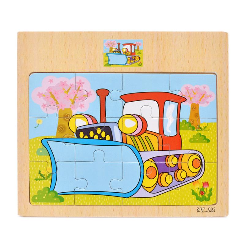 Baby Toys 17*15CM Kids Toy Wood Puzzle Wooden 3D Puzzle Jigsaw For Children Baby Cartoon Animal/Traffic Puzzles Educational Toys