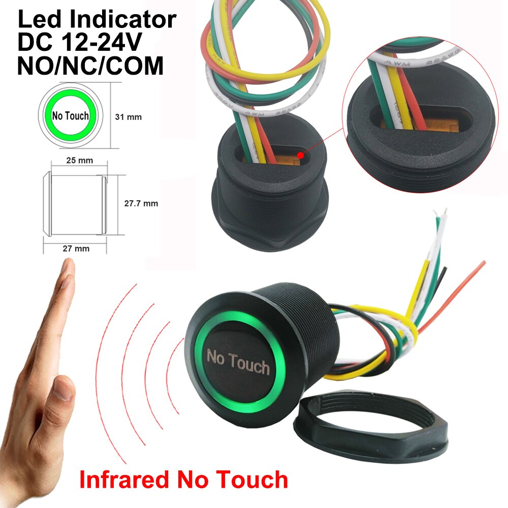 Press Push Exit Electronic Lock Release Switch Optional No Touch Door Access Control Exit Button