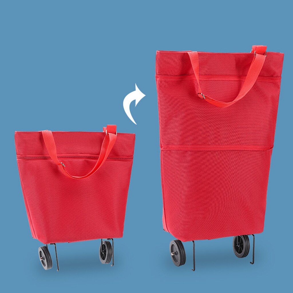 Foldable Portable Shopping Storage Bags Trolley Bag Food Grocery Cart On Wheels