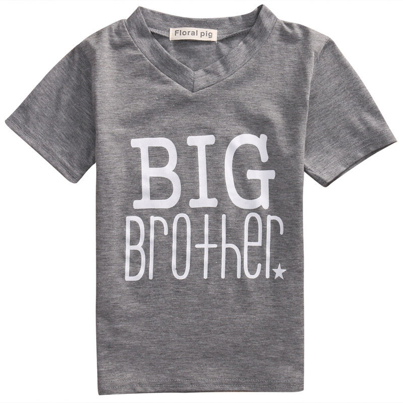 Familie Bijpassende Tops Little Big Brother Romper T-shirt Pasgeboren Baby Boy Kleding