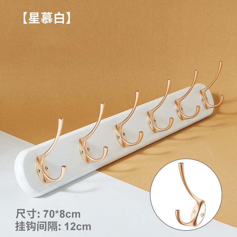 Coat Hook Wall Hanging Clothes Hook Clothes Rack Bedroom Porch Wall Hook Non Perforated Wall Mounted Clothes Hook: platinum / 4 hooks