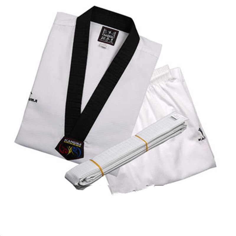 Best taekwondo uniform for child adult karate dubok WTF ITF cotton breathable fitness sport Suit Tae Kwon Do clothes