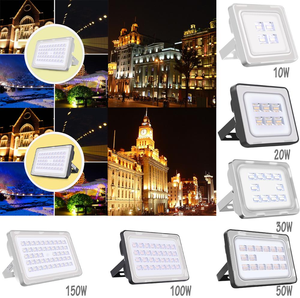 LED Schijnwerper 10W 20W 30W 50W 100W 150W Outdoor Flood Verlichting SMD2853 Lamp IP65 waterdichte Night 1100/220V Night Lights