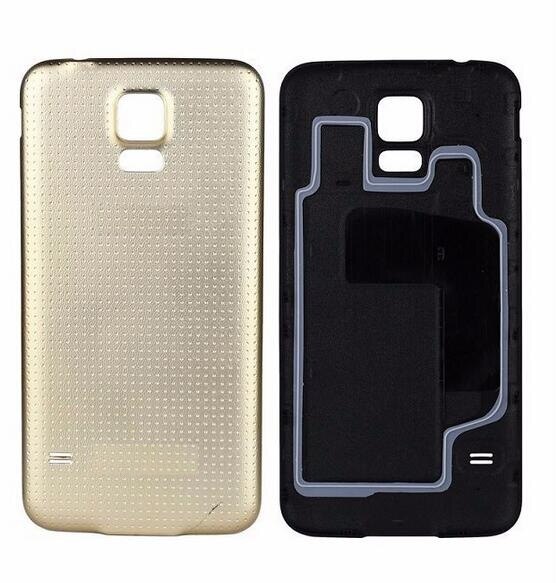 Back battery door cover for Samsung Galaxy S5 i9600 G900 Rear housing for Galaxy S5 mini G800 back cover case with 1x film: For S5mini / gold with ring