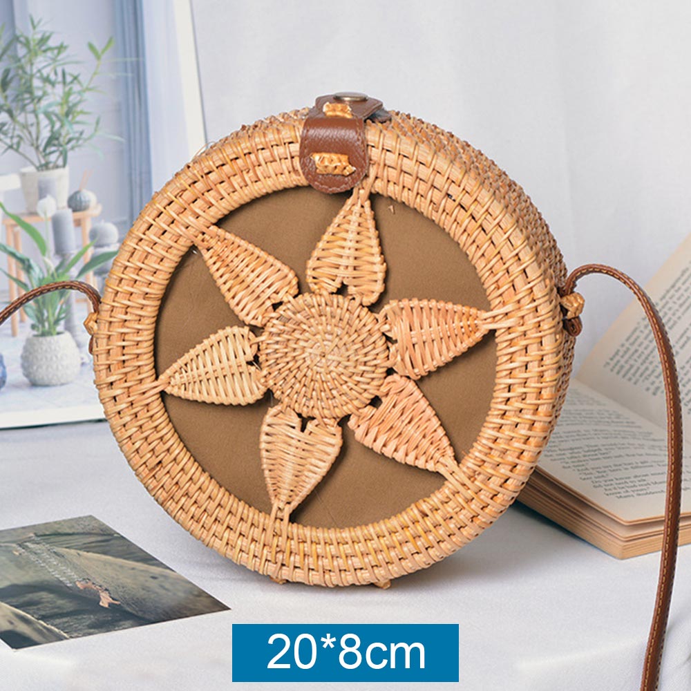 Ronde Strozak Rotan Vrouwen Tas Zomer Holle Handgemaakte Messenger Crossbody Tas Strand Handtassen Bohemen Bolsas Femininas: Style3