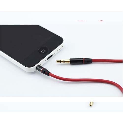 Premium Red Gold Tipped Aux Cable Stereo Audio 3.5mm Input Cord Male to Male for iphone phone mp3 mp4 latop pc ipad pad