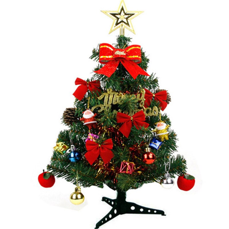 Julgran med dekorationer paket konstgjord mini julgran med flerfärgade led-lampor och dekorationer fyra alternativ: 45cm med ljus