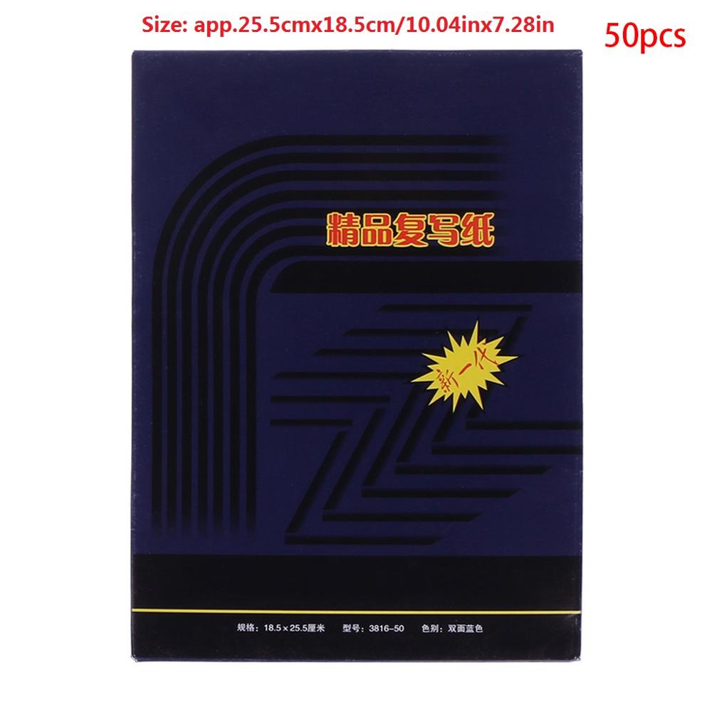 50 hojas de doble cara de carbono Plantilla de copiadora papel de transferencia suministros de papelería: 16K