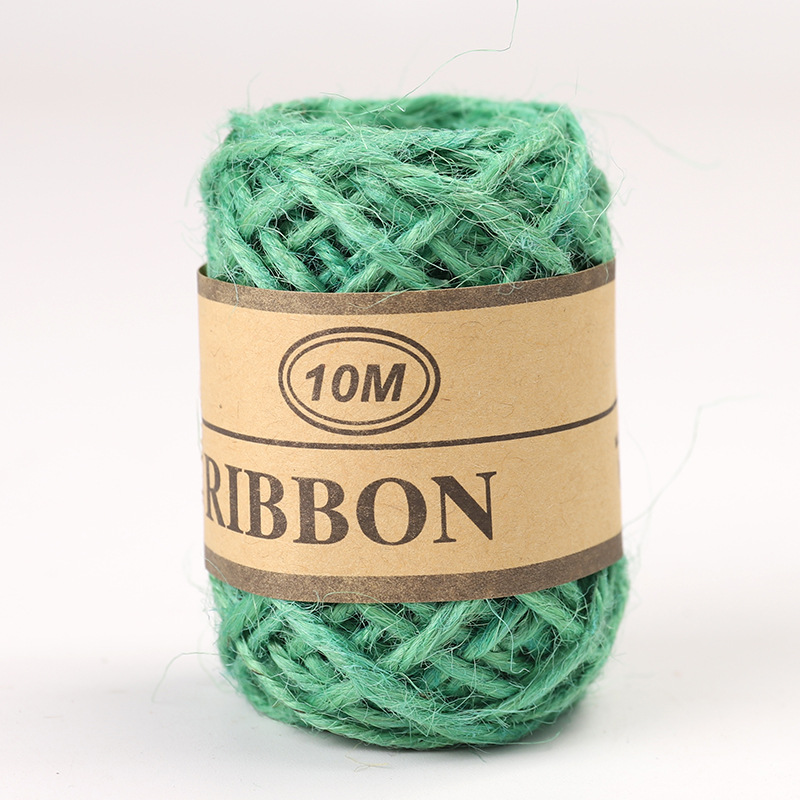 Corde de jute en chanvre 10 mètres, bricolage couture macramé fil de ficelle de couleur vase décoration Textile de maison artisanat fait à la main accessoires 1mm: Green rope