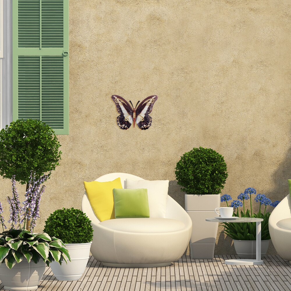 Metal Wall Decor Outdoor Indoor Art Sculpture Hanging Decor (Black)